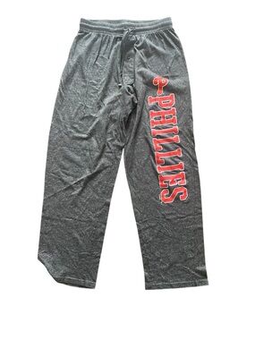 MLB Men’s Size Small Grey Sweatpants Loungewear with Red Phillies Script